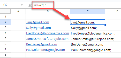 Copiar Direcciones de Correo Electrónico de Google Sheets a Outlook