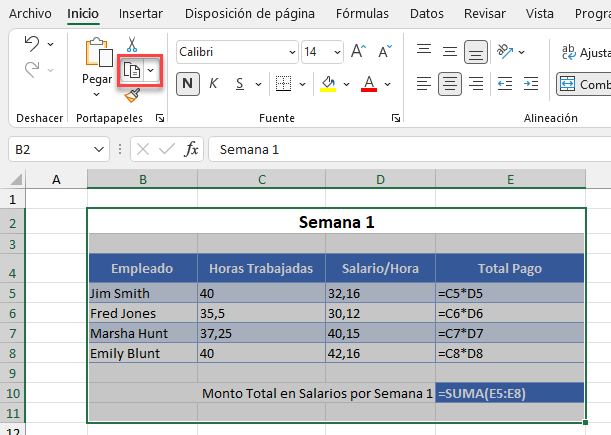 Copiar Fórmulas desde Excel