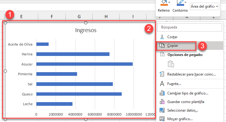 Copiar Gráfico en Excel