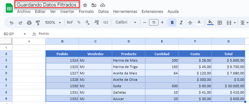 Copiar y Pegar Datos Filtrados en Nueva Hoja de Cálculo de Google Sheets