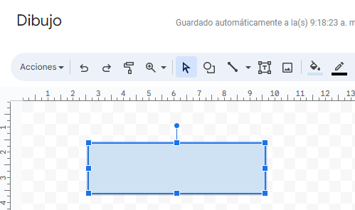 Dibujar Rectángulo Paso2 en Google Sheets