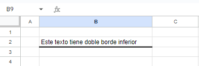 Doble Borde Inferior en Google Sheets