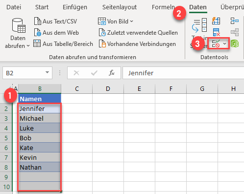 Doppelte Eintraege und Datenueberpruefung