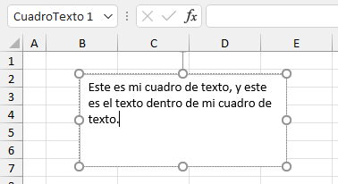 Ejemplo Cuadro de Texto en Excel