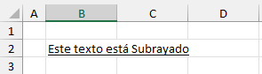 Ejemplo de Subrayado