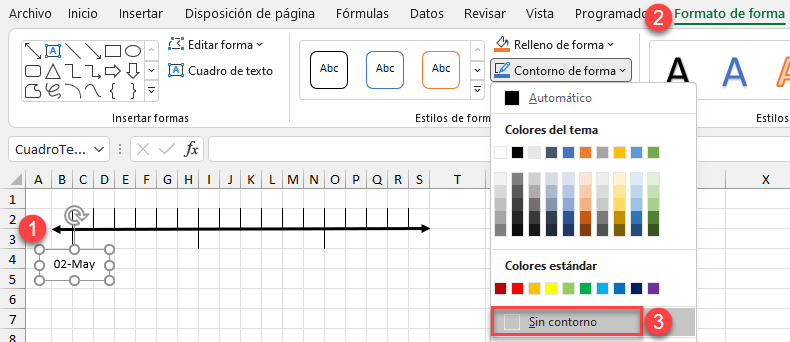 Eliminar Contorno a Cuadro de Texto