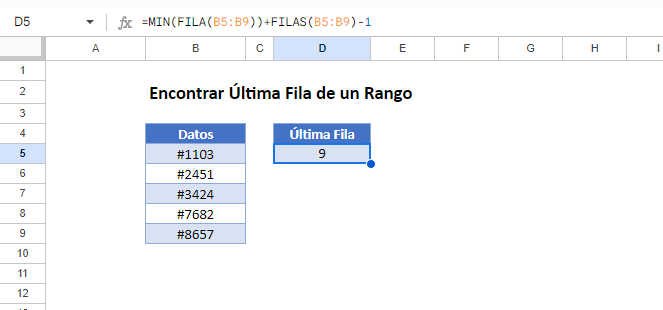 Encontrar Última Fila en Google Sheets