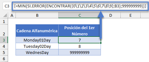 Encontrar y Extraer Números de Cadena Excel Anterior a 2016 Desglose1