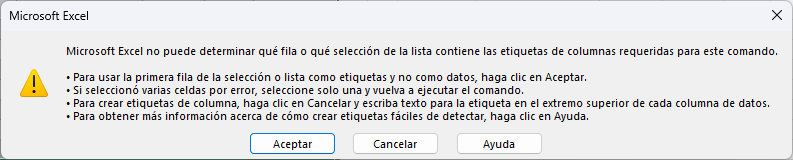 Error en Filtro Avanzado