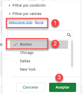 Filtrar por un Valor en Google Sheets