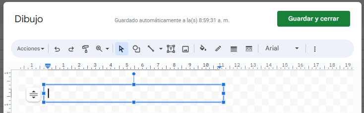 Forma Cuadro de Texto en Google Sheets