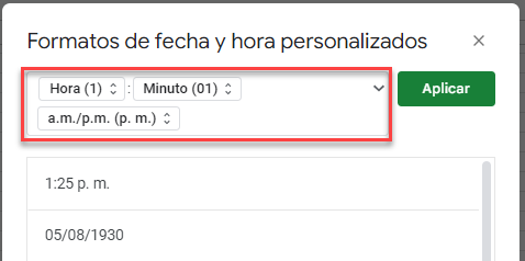 Formatos de Fecha y Hora Personalizadas