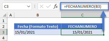 Función FECHANUMERO