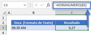 Función HORANUMERO en Excel