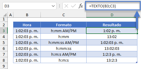 Función TEXTO para Formatear Hora