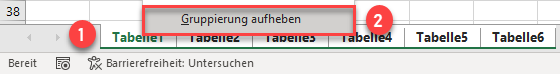 Gruppierung ausgewählter Blaetter aufheben