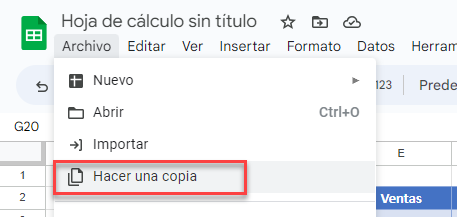 Hacer una Copia de Archivo en Google Sheets