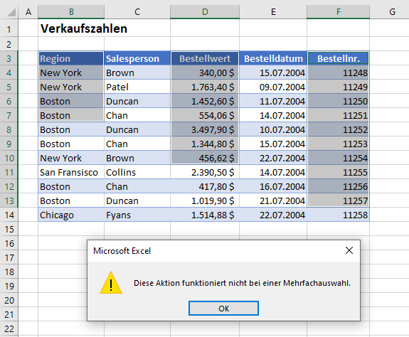 Kopieren nicht benachbarter Bereiche Fehlermeldung