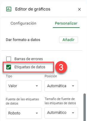 Marcar Etiqueta de Datos