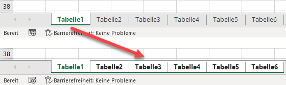 Mehrere Blaetter in Excel auswaehlen