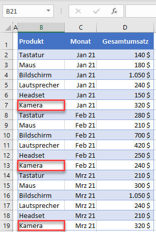 Mehrere Werte suchen und ersetzen Ergebnis