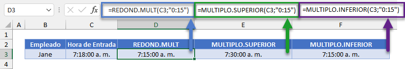 REDOND.MULT vs MULTIPLO.SUPERIOR vs MULTIPLO.INFERIOR