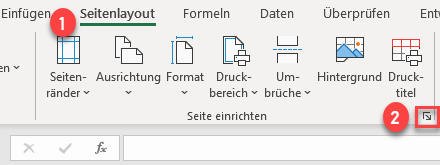 Seite in Excel einrichten