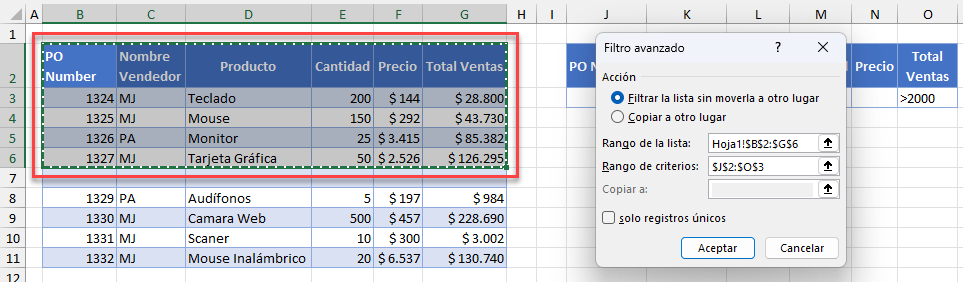 Selección de Datos Incompleta