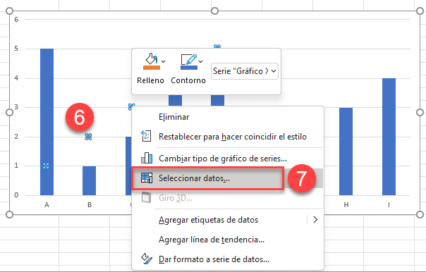 Seleccionar Datos Línea de Dispersion