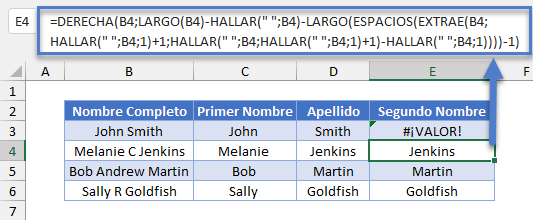 Separar Segundo Nombre Primer Intento