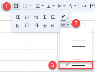 Subrayado Doble en Google Sheets