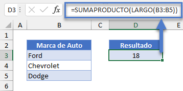 Suma Total de Caracteres de una Columna