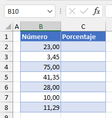 Tabla con Números