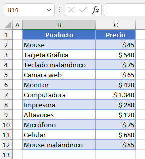 Tabla-de-Datos-para-Ejemplo de Autofiltro de Texto Personalizado