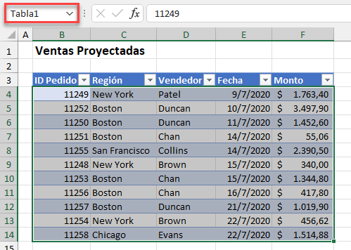 Tabla1 en Excel