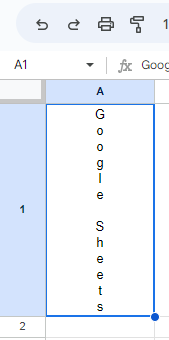 Text in Google Sheets vertikal gerichtet