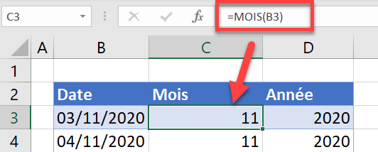 VBA extraire mois concerne