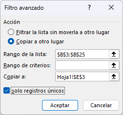 Ventana Filtro Avanzado Copiar a Otro Lugar