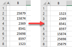 Zahlen in Excel sortieren