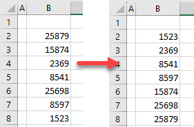 Zahlen in Excel sortieren