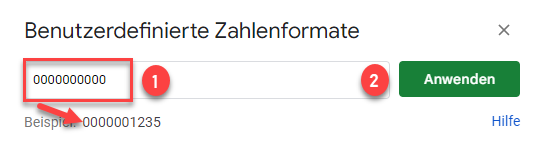 Zahlen mit fuehrenden Nullen benutzerdefinierte Formatierung GS