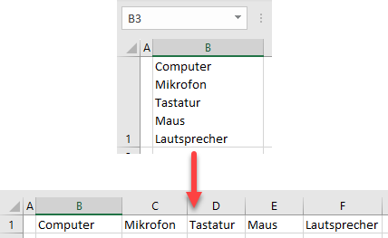 Zeilenumbruch in Spalte in Excel