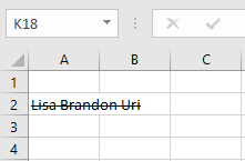 Zellen in Excel durchgestrichen