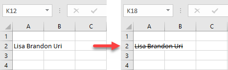 Zellen in Excel durchstreichen