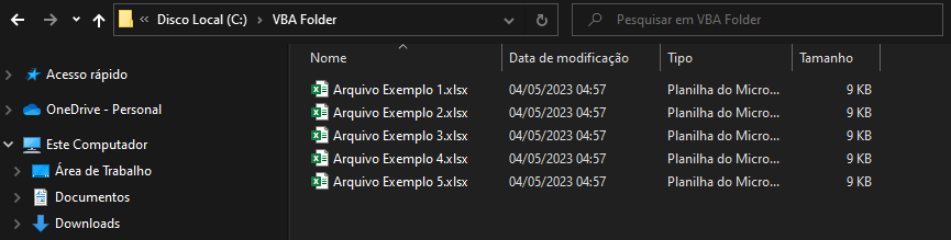 arquivos vba folder