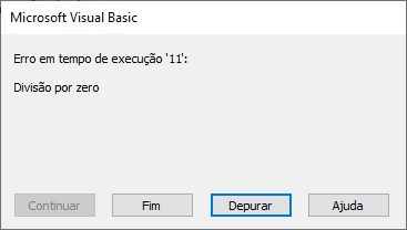 erro divisao zero