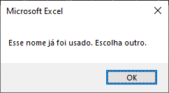 erro nome ja utilizado