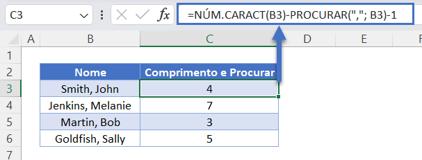 funcao num caract procurar