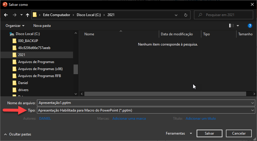 salvar como pptm