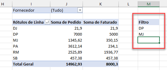 usando criterios multiplos